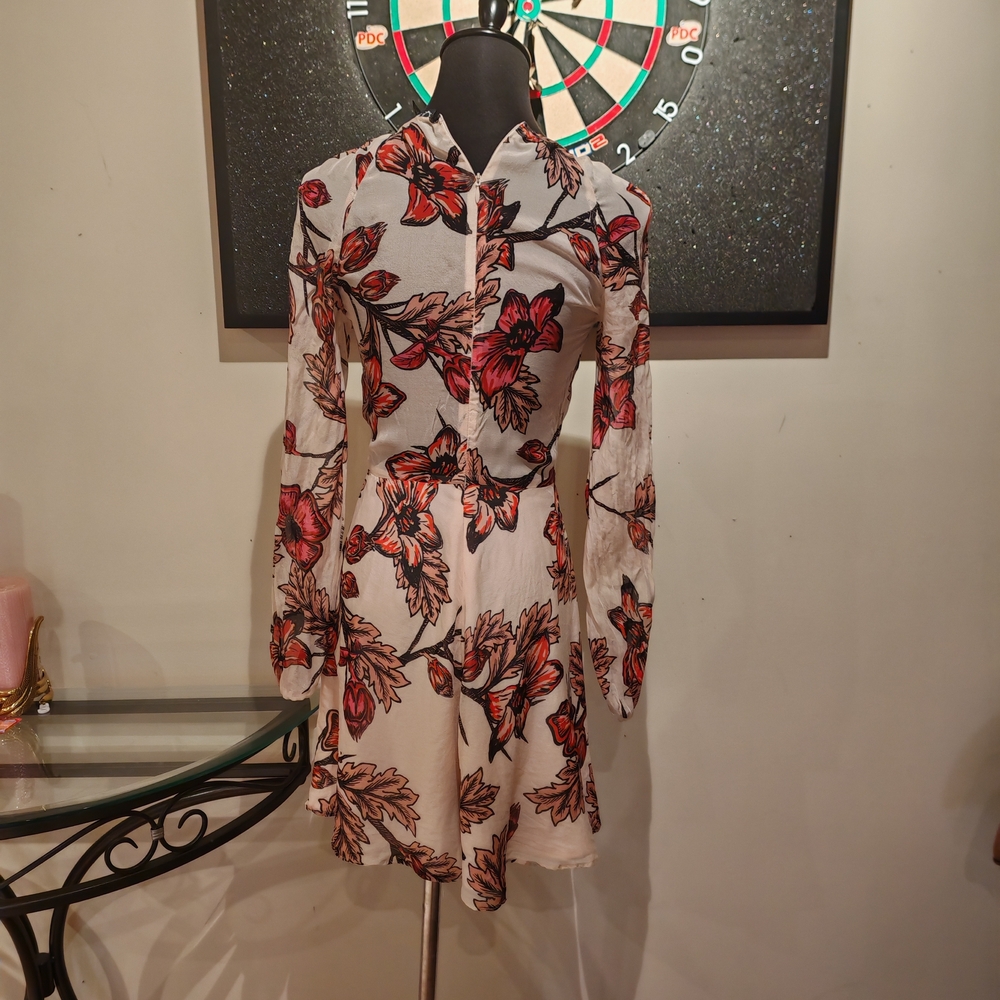 For Love and Lemons Sierra Silk Mini Dress Floral XS 011500 - Picture 16 of 16